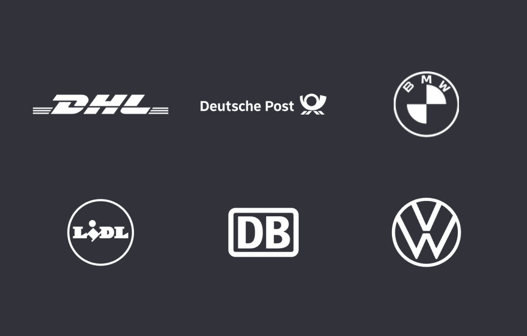 DHL, Deutsche Post, BMW, Lidl, Deutsche Bahn, Volkswagen